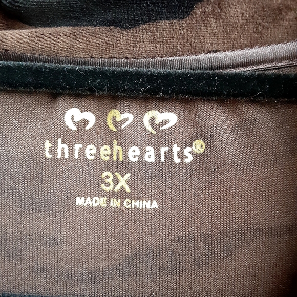 Threehearts Zebra Striped Velour Jacket, Size 3X - Picture 5 of 8